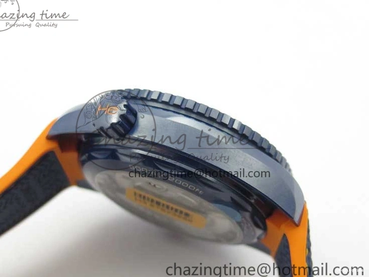 0521 Planet Ocean 45.5mm Big Blue Real Ceramic VSF 1:1 Best Edition on Blue Rubber Strap A8906 Super Clone Unique 7896